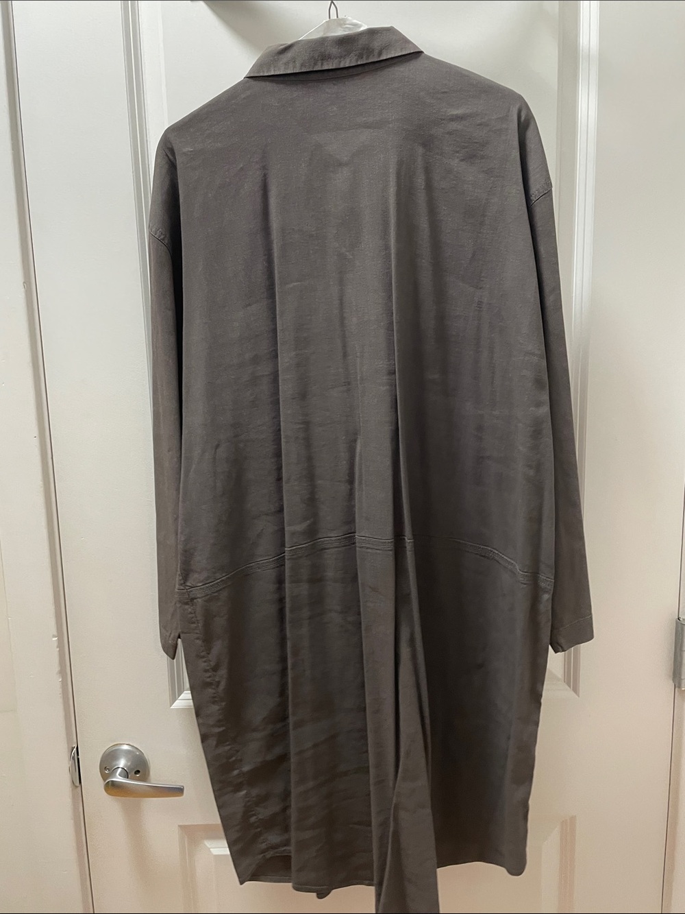 Eileen Fisher Taupe Button-Front Dress - Picture 4 of 5